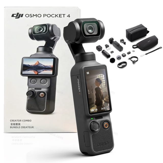 Original DJI Osmo Pocket 4 Combo Handheld 3-Axis Gimbal Camera, 1-inch CMOS 4K HDR, Professional Vlogging Setup, Global Version