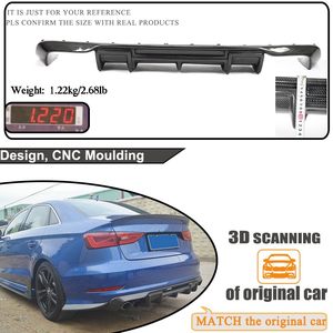 Diffuseur arrière en fibre de carbone pour Audi <span class=keywords><strong>A3</strong></span> <span class=keywords><strong>S</strong></span> <span class=keywords><strong>Line</strong></span> S3 berline 2013 <span class=keywords><strong>2014</strong></span> 2015 2016, lèvre de pare-chocs inférieure, kit carrosserie - Product Image 5
