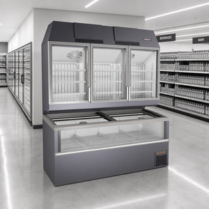 Congelador Combinado Profesional de Pared con Control Digital, Puerta de Vidrio, Refrigerador Vertical Tipo Isla para Tiendas de Abarrotes - Product Image 6