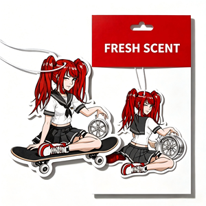 Désodorisant de voiture en papier personnalisé OEM/ODM avec logo de dessin animé, parfum naturel, design tendance, décoration portable pour - Product Image 2