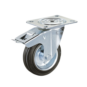 Support de plaque rotative X Line, frein avant total, tôle pressée et galvanisée, roue centrale, roulettes de qualité supérieure - Product Image 1