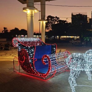 Lumières décoratives extérieures LED deerpull Lumières <span class=keywords><strong>de</strong></span> voiture <span class=keywords><strong>de</strong></span> Noël tirées par des chevaux - Product Image 4
