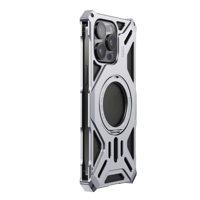 NEW Design With 360 Rotating Magnetic Metal Bracket Shockproof Aluminum Alloy Phone Case for 16 14 13 15 Pro High Quality