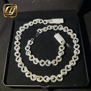 Sterling Silver 925 Hip Hop Pass Diamond Tester Hip Hop Jewelry 15MM VVS Moissanite Diamond <b>Iced</b> <b>Out</b> Cuban Link <b>Chain</b> Necklace - Product Image 2