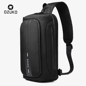 Нагрудная сумка Ozuko 9315 с защитой от кражи, водонепроницаемый рюкзак через плечо, дорожный Повседневный ранец с USB-портом для зарядки