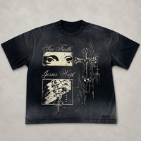 T-shirt Streetwear Personnalisé Imprimé DTG, Coupe Boxy Oversize, 100% Coton 300 g/m², Effet Délavé Acide, Motif Manga Homme
