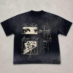 T-shirt Streetwear Personnalisé Imprimé DTG, Coupe Boxy Oversize, 100% Coton 300 g/m², Effet Délavé Acide, Motif <span class=keywords><strong>Manga</strong></span> Homme - Product Image 1