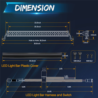 Grille de protection de 30/31/37 pouces 210W Barre lumineuse LED avec faisceau de câbles et couvercle en plastique pour camionnettes