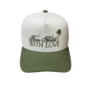 Casquettes de baseball personnalisées pour mariage, bicolores olive, brodées en cursive, style rétro, vierges, à fermeture snapback, pour cadeaux d'invités de fête - Product Image 1