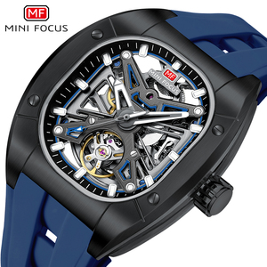 MINI FOCUS MF0618G <span class=keywords><strong>Montre</strong></span>-bracelet <span class=keywords><strong>automatique</strong></span> pour homme, bracelet en silicone noir, étanche 30 m, lumineuse, <span class=keywords><strong>montre</strong></span> mécanique de sport - Product Image 4