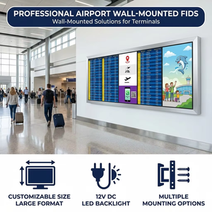 Terminale FIDS Integrato a Parete <span class=keywords><strong>con</strong></span> Touchscreen, Display LCD ad Alta Risoluzione e Grande Formato per Sale di Partenza Aeroportuali - Product Image 2