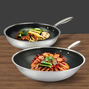 스테인레스 스틸 조리기구 세트 스테인레스 스틸 프라이 팬 세트 벌집 프라이 팬 cookingware 세트 TRI-PLY 스틸 요리 냄비