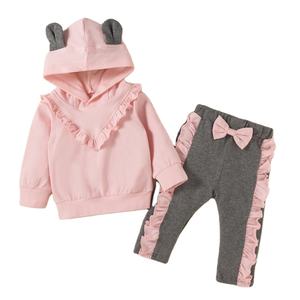 Ropa para Niños, Conjuntos de Sudadera con Capucha de Algodón Orgánico para Niñas, de China - Product Image 1