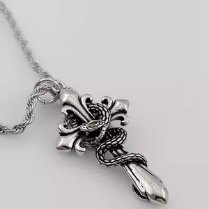 히세라 뉴 스타일 스피릿 스네이크 카이트 푸쿠 펜던트 목걸이 트렌디 힙합 다용도 로프 체인 티타늄 스틸 유니섹스 - Product Image 5