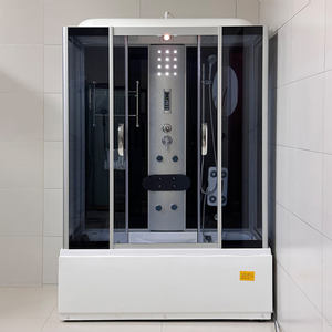 Cabina de Ducha de Vapor Rectangular de Lujo de 170 x 85 cm con Frente Curvo, Sin Marco, Apertura Deslizante, Aluminio Cepillado de 5 mm, Rectangular, para Baño - Product Image 6