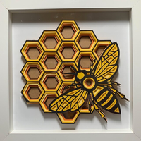 Géométrie effrayante décoration murale Arts coupe Laser bourdon en bois abeille nid d'abeille modèle de Mandala multicouche pour décoration murale de ferme