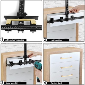 Công Nghiệp Chế Biến Gỗ Tủ Phần Cứng Jig Có Thể Điều Chỉnh Hợp Kim Nhôm Đấm Định Vị Khoan Hướng Dẫn Kéo Cài Đặt Xử Lý Công Cụ - Product Image 4