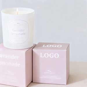 OEM Gold Stamped Candle Box <b>White</b> Cardstock Luxury Packaging for Container Candles and Gift Items - Product Image 1