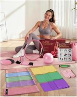 Kit de fitness personnalisé avec logo : ballon de yoga, anneau de Pilates, poids de cheville en silicone, bande de résistance pour étirements, kit de Pilates