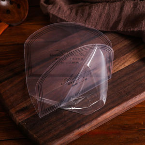 Récipient en plastique transparent Rectangle Triangle Mousse tranche enroulée autour du bord 100 pièces <span class=keywords><strong>collier</strong></span> de gâteau doux - Product Image 5