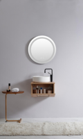 Meubles de salle de bain suspendus à la murale de style italien, petite taille, unités de salle de bain en PVC avec lavabos