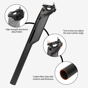 Tubo de sillín de bicicleta de fibra de <span class=keywords><strong>carbono</strong></span> TOSEEK, tubo de sillín aerodinámico para bicicletas de montaña y carretera, longitud de 250-400 mm - Product Image 2