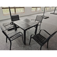 L Chaise Confortable Étanche En Métal Patio Ensemble Table À Manger Chaises pour Jardin Café En Aluminium Cadre Sillas Para Meubles