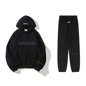 Ensemble de survêtements et sweats à <span class=keywords><strong>capuche</strong></span> XL surdimensionnés en coton 100% de haute qualité pour hommes, style streetwear, collection Designer Clothes Ess Crocheted - Product Image 4