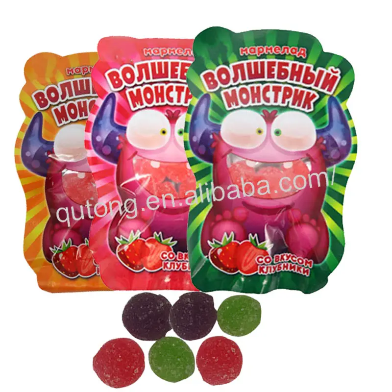 Мягкие Фруктовые желе, сладкие конфеты с сахаром в красочном пакете для детей