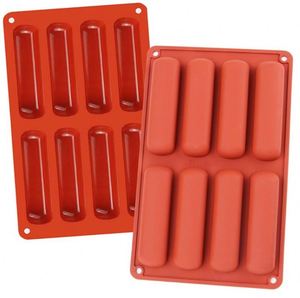 Moule en silicone pliable personnalisé pour barres de chocolat, 8 cavités, forme rectangulaire, pour mousses, bonbons, biscuits, pâtes à sucre, pâtes d'avoine, pâtisseries - Vente en gros - Product Image 1