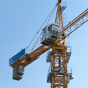 Grue à tour jaune, capacité de levage de 8 tonnes, hauteur de 150 m, boîte de vitesses hydraulique, moteur, utilisation en construction, vente directe d'usine - Product Image 4