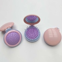 Brosses à cheveux pliantes de voyage au format de poche pour filles brosse à cheveux démêlée avec miroir