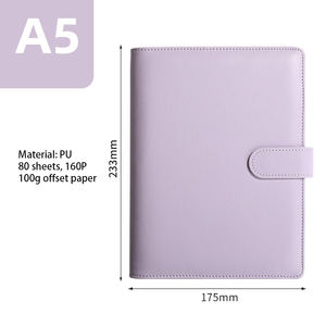 Macaron colore grazioso cartoleria notebook raccoglitore A5 diario ufficio logo personalizzato semplice filo con copertina rigida a foglia larga - Product Image 6