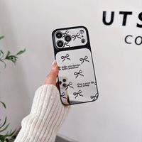 Coques de téléphone de luxe antichoc 2-en-1 style Ins avec miroir et impression personnalisée pour iPhone 15 16 17 Pro Max