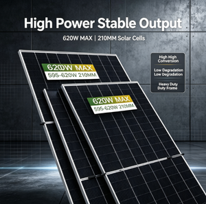 Panneaux photovoltaïques bifaciaux flexibles Jingsun de 595 à 620 watts, production d'énergie sur le côté arrière, installation conviviale, modules solaires pour usage domestique - Product Image 3