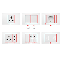 Prise murale USB blanche de type 118 nord-américaine, norme américaine 10A, alimentation multi-styles multi-prises pour la maison et le bureau
