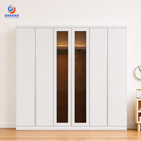 Armoire portable et armoire moderne avec miroir - Compacte et mobile, idéale pour les appartements, les dortoirs et les séjours temporaires