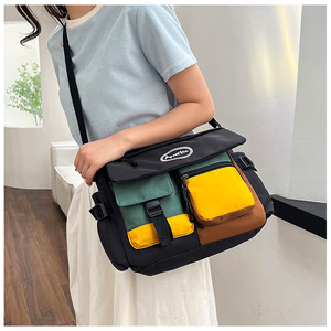 Nuova Borsa a Tracolla Trendy di Marca con Contrasti di Colore per Uomo <span class=keywords><strong>e</strong></span> Donna, Design Casual Sportivo <span class=keywords><strong>e</strong></span> Cool, Borsa in Tela Multicolore - Product Image 2