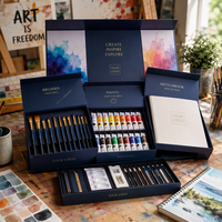 Coffret rigide magnétique pour kit d'art avec plateau à documents et assortiment pour présentoir d'entreprise