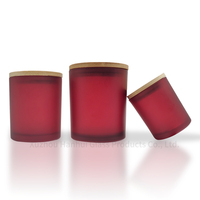 Offre Spéciale 8oz 10oz 12oz bougie Bocaux Rouge Givré Bougie Bocaux Avec couvercle