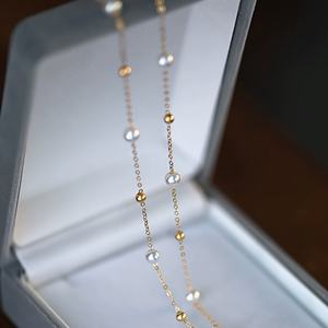 Collar de Perlas de Agua Dulce Naturales Star Shuo, Chapado en Oro de 18K y Plata, Cadena de Clavícula con Diseño de Cielo Estrellado y Bombillas de Luz Intensa - Product Image 3