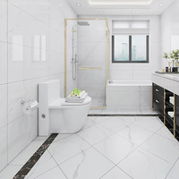 Carreaux de sol de luxe en porcelaine blanche de Carrare émaillée 60x60, carreaux de sol maison en marbre blanc vitrifié pour salon