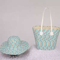Sac de plage en paille de luxe populaire grande capacité avec chapeau de soleil assorti et ensemble de sacs à main pour femmes 2026
