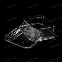 Boîte à lunch à clapet en plastique jetable transparent pour Sandwich Pizza nourriture pour animaux de compagnie Hamburger pain Sushi salade chips conteneur de sucre