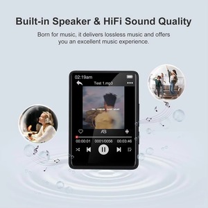 Lecteur MP3 portable à écran tactile complet, lecteur de musique HiFi sans perte, haut-parleur, radio FM, enregistreur vocal, réveil - Product Image 3
