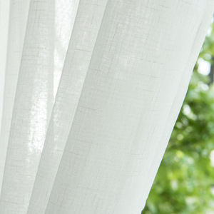 52*84 <span class=keywords><strong>inch</strong></span> Kích thước màu sắc rắn Linen nhìn Polyester Sheer Voile vải rèm cửa - Product Image 5