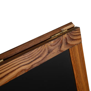 Pizarra de madera plegable negra, tipo A-frame, rústica, de pie, para acera - Product Image 3