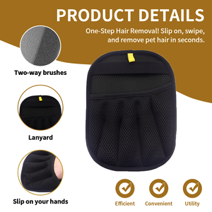 Gant-<span class=keywords><strong>brosse</strong></span> en mousse écologique pour enlever les poils d'animaux (chiens et chats), nettoyage facile, personnalisable, portable, pour poils longs et pelucheux - Product Image 2