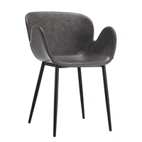 Chine Nouvelle Moderne Pas Cher En Cuir Bras chaise À Manger Meubles Chaise Avec Jambes De Fer