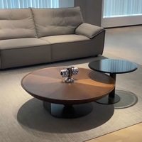Table basse minimaliste de luxe léger pour petit appartement, salon moderne, plateau en verre, cadre en métal, design